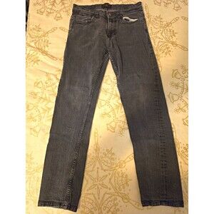 Copper & Oak Men's Black Gray Stretch Jeans Straight Leg 30x26 Faded Wash